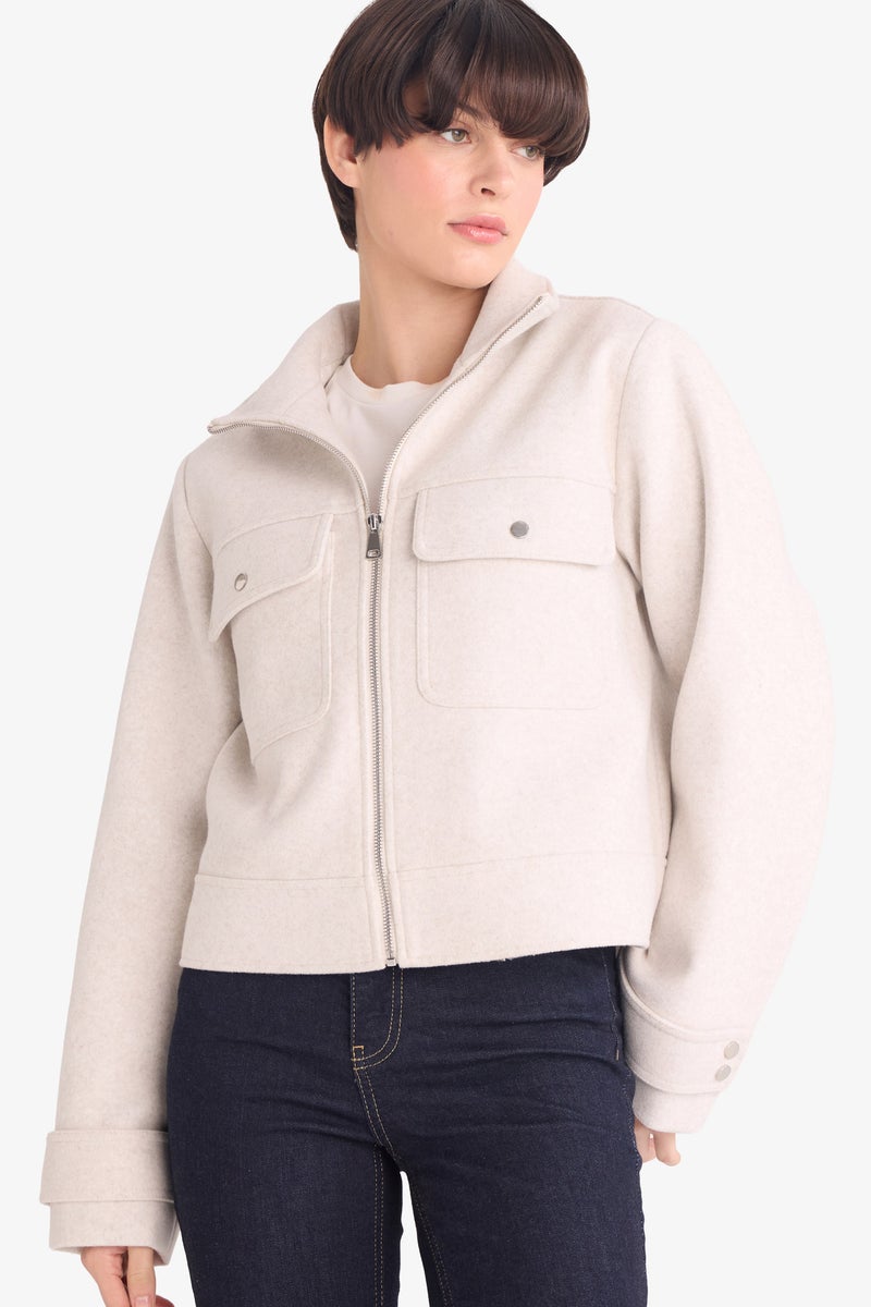 DeFacto Beige Woman Regular Fit Cachet Jacket Casual - Image 1